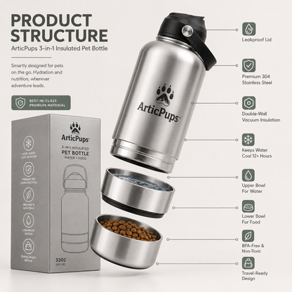 ArticPups™ 3-in-1 Insulated Dog Water Bottle